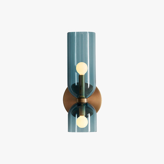 Morandi Double-Head LED Wall Lamp – Blue/Gray/White, Metal & Glass