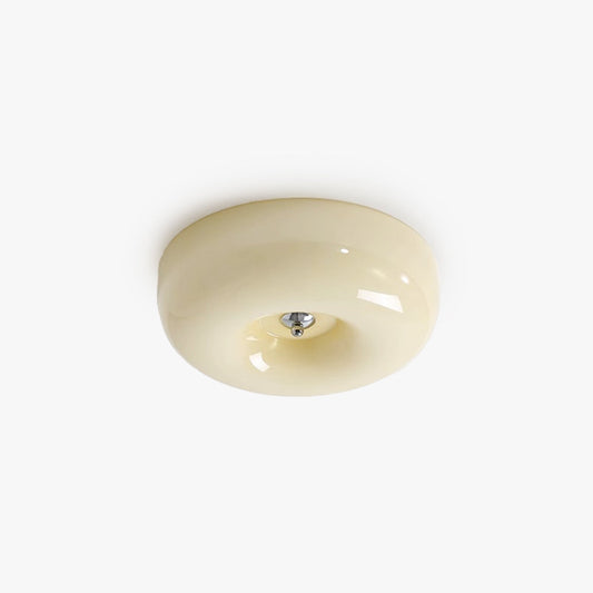 Hailie Cream Glass Flush Mount Ceiling Light – LED, 12.6–18.1"