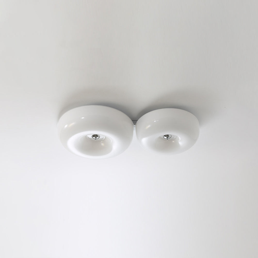 Hailie Cream Glass Flush Mount Ceiling Light – LED, 12.6–18.1"