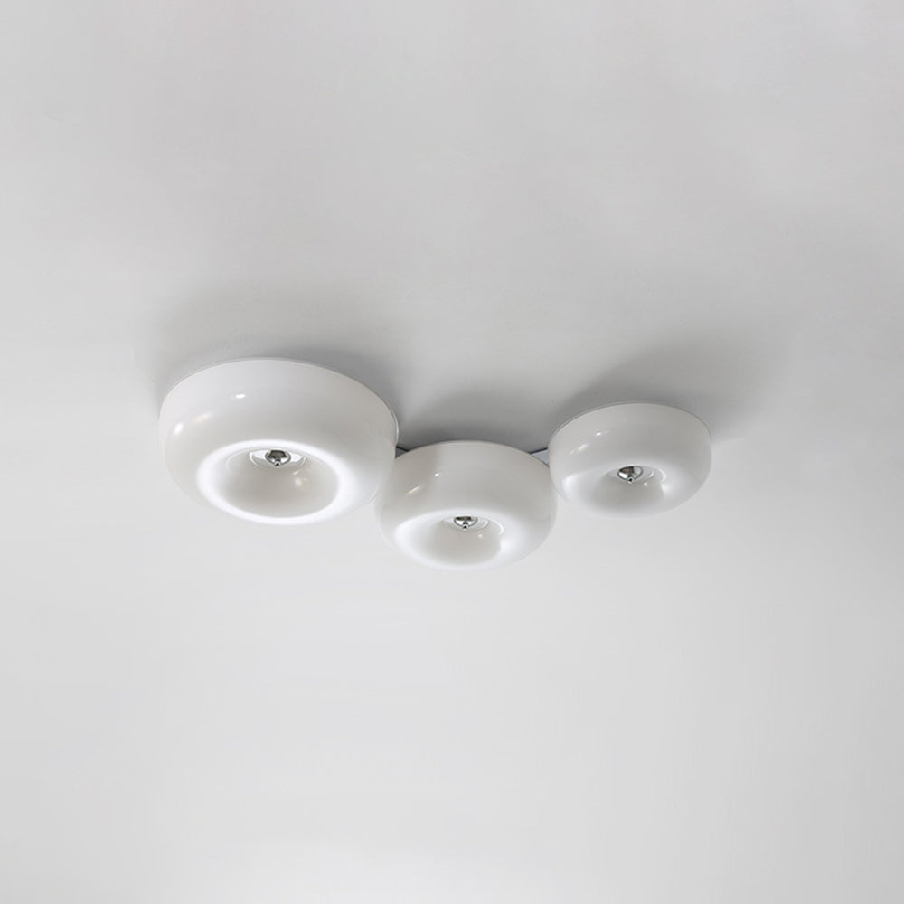 Hailie Cream Glass Flush Mount Ceiling Light – LED, 12.6–18.1"