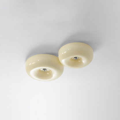 Hailie Cream Glass Flush Mount Ceiling Light – LED, 12.6–18.1"