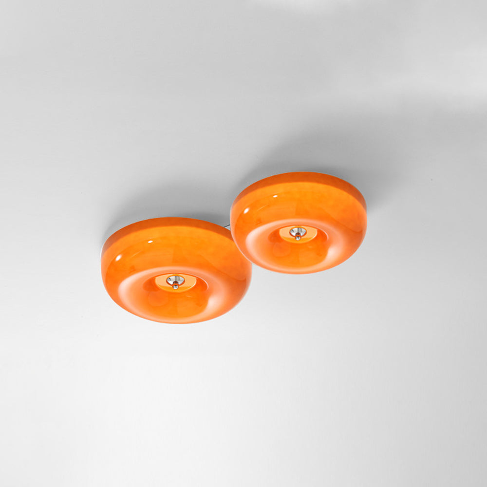 Hailie Cream Glass Flush Mount Ceiling Light – LED, 12.6–18.1"