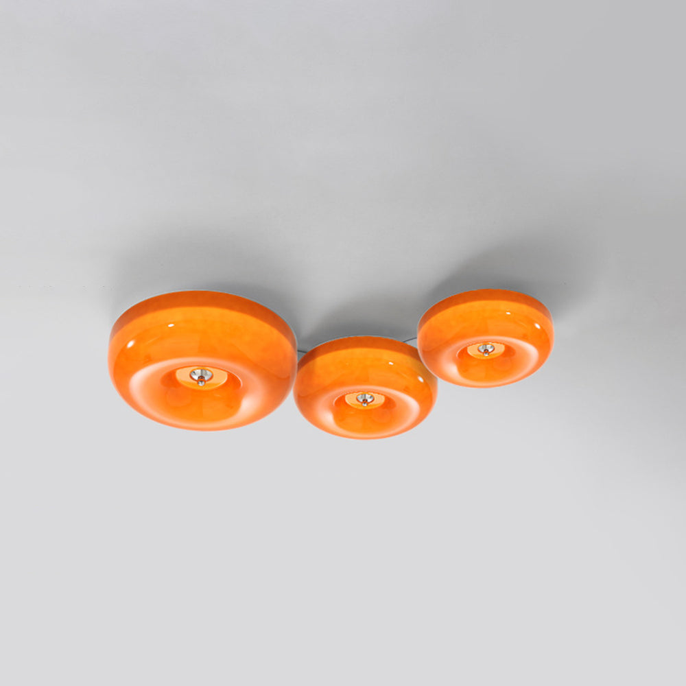 Hailie Cream Glass Flush Mount Ceiling Light – LED, 12.6–18.1"