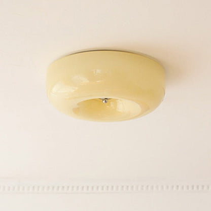 Hailie Cream Glass Flush Mount Ceiling Light – LED, 12.6–18.1"