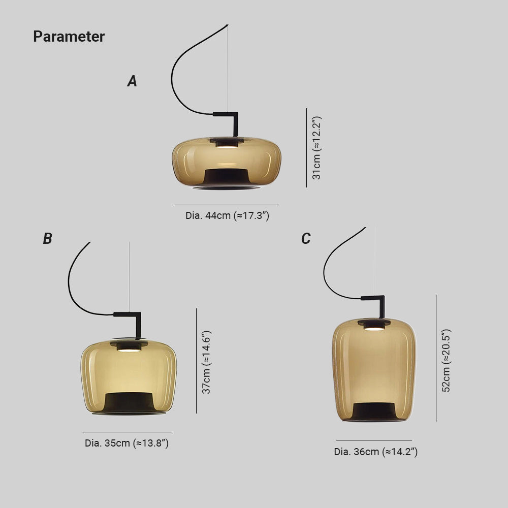 Hailie Modern Round Glass Pendant Light – Dining & Bedroom