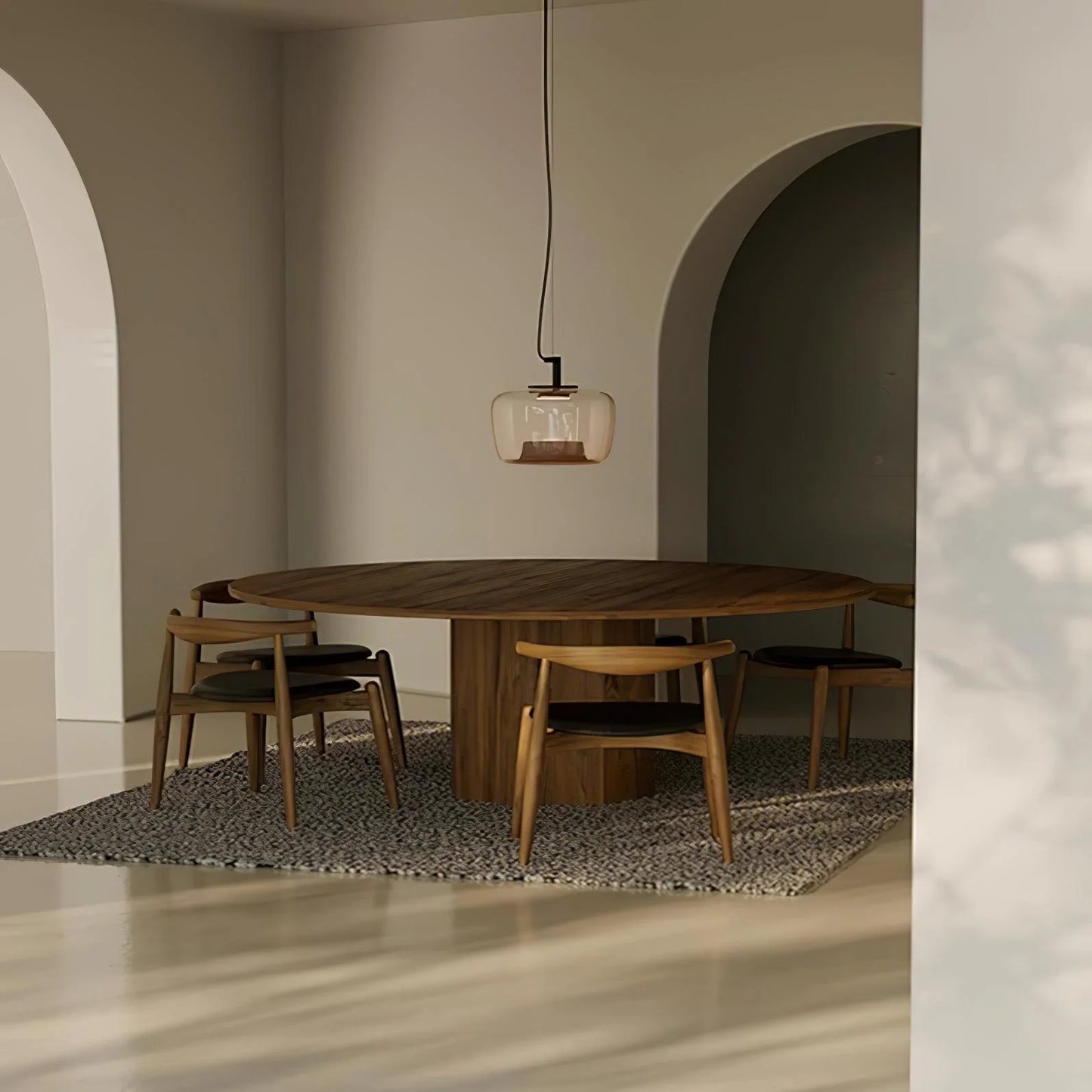 Hailie Modern Round Glass Pendant Light – Dining & Bedroom