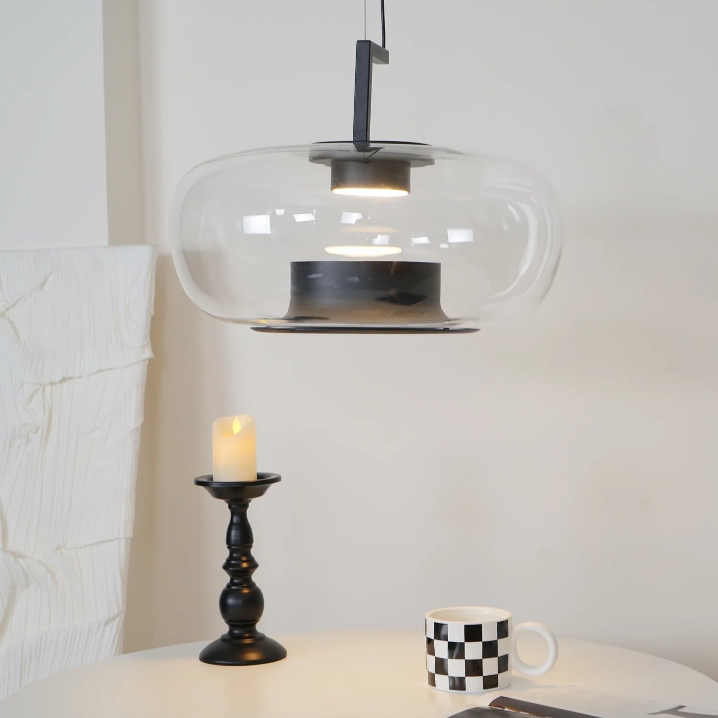 Hailie Modern Round Glass Pendant Light – Dining & Bedroom