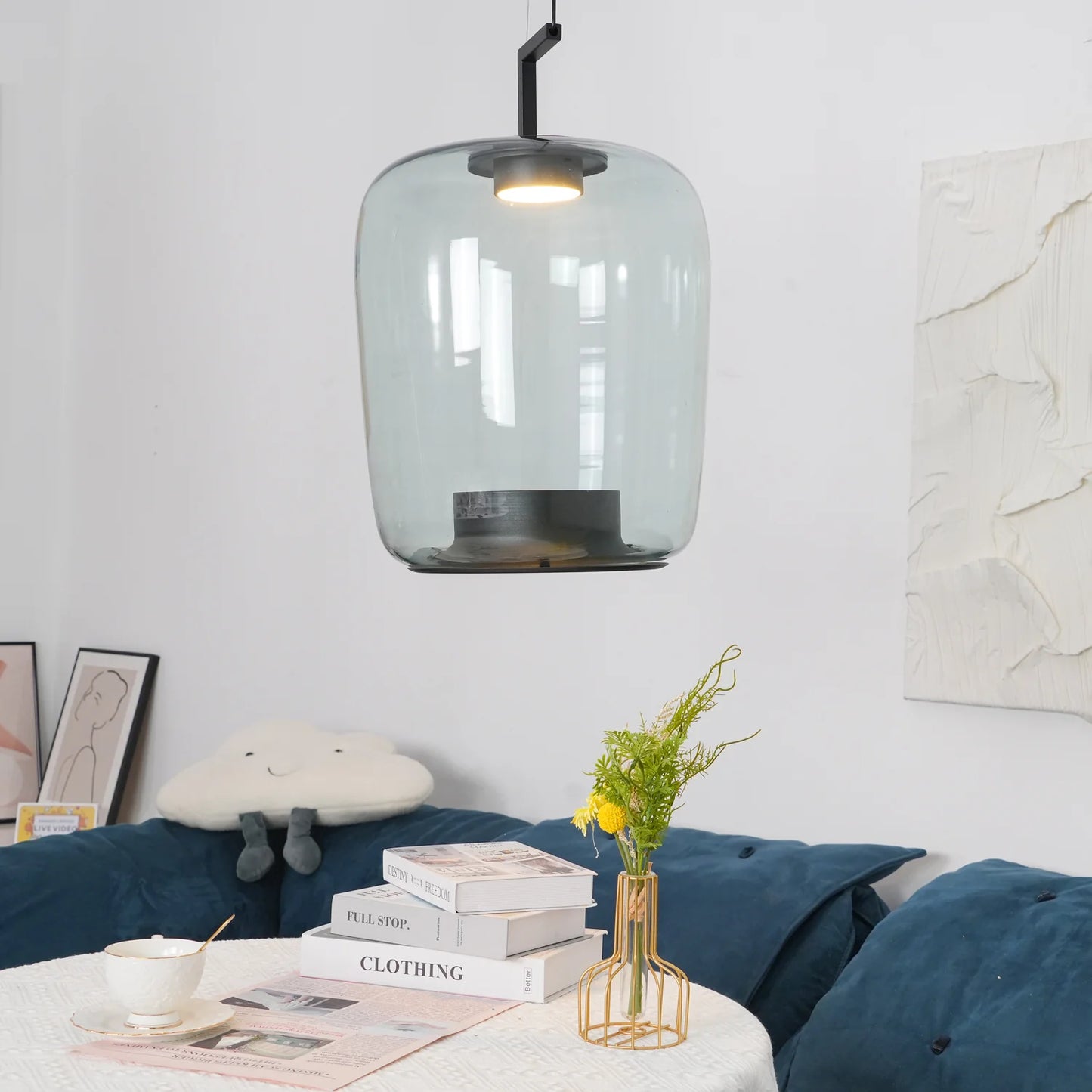 Hailie Modern Round Glass Pendant Light – Dining & Bedroom