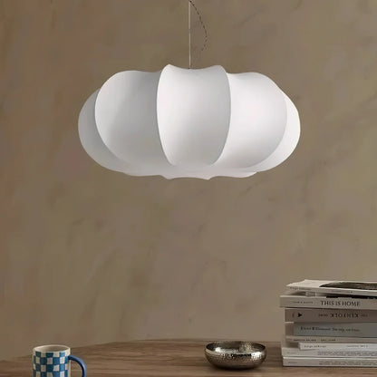 Ozawa Vintage Oblate Silk & Metal Pendant Light – 3 Sizes