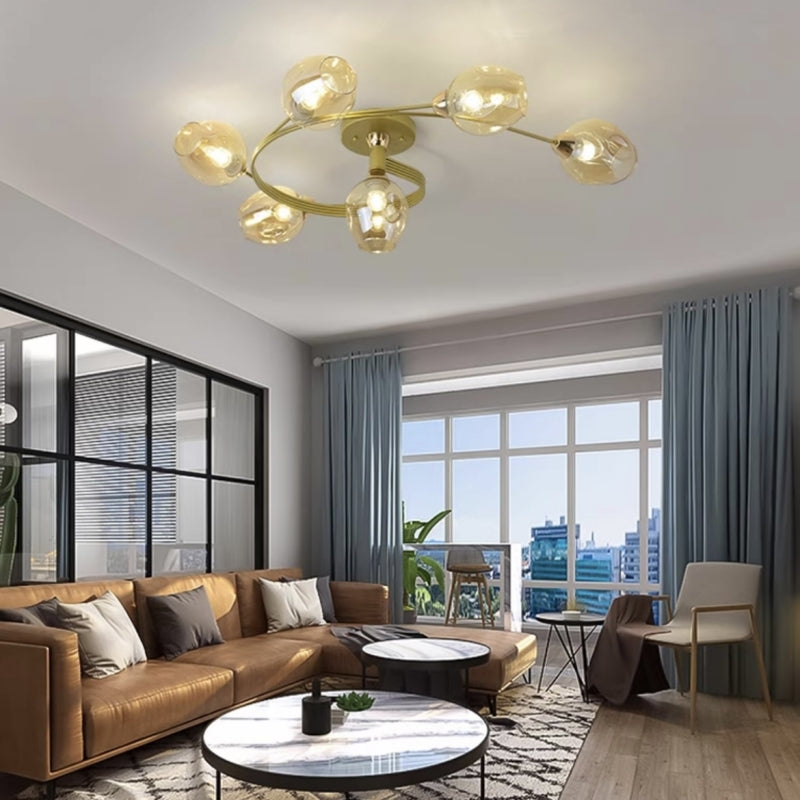Nordic LED Ceiling Chandelier – Modern Glass Retro Pendant Lamp