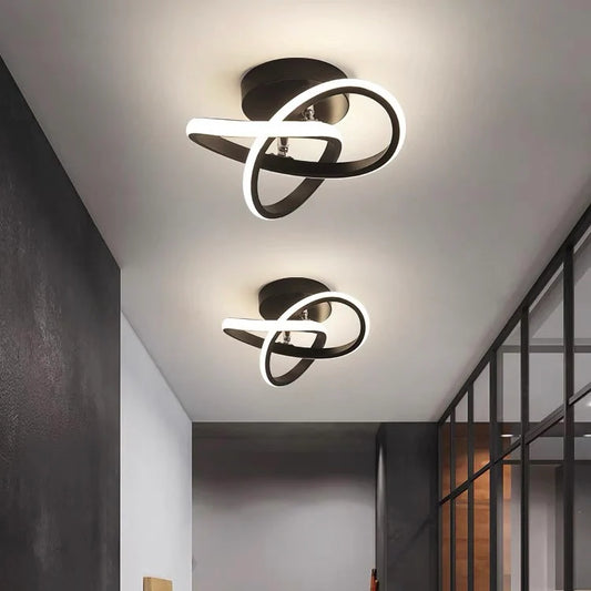 White Flush LED Ceiling Light in Metal and Acrylic – Modern Minimalist Design