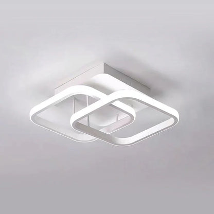 White Flush LED Ceiling Light in Metal and Acrylic – Modern Minimalist Design