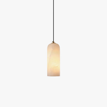 Jade Minimalist Metal & Alabaster Pendant Light – Brass Finish