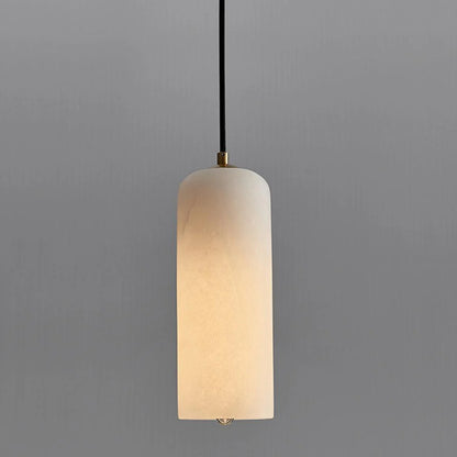 Jade Minimalist Metal & Alabaster Pendant Light – Brass Finish