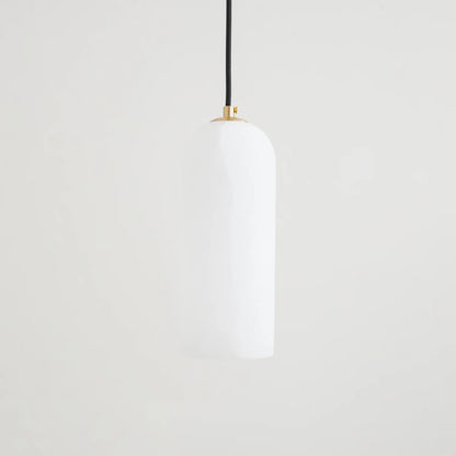 Jade Minimalist Metal & Alabaster Pendant Light – Brass Finish