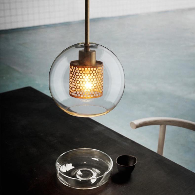 Gold Pendant Light With Glass Shade Soft Glow