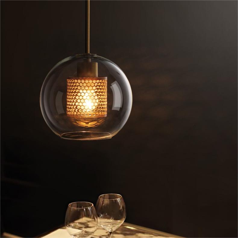 Gold Pendant Light With Glass Shade Soft Glow