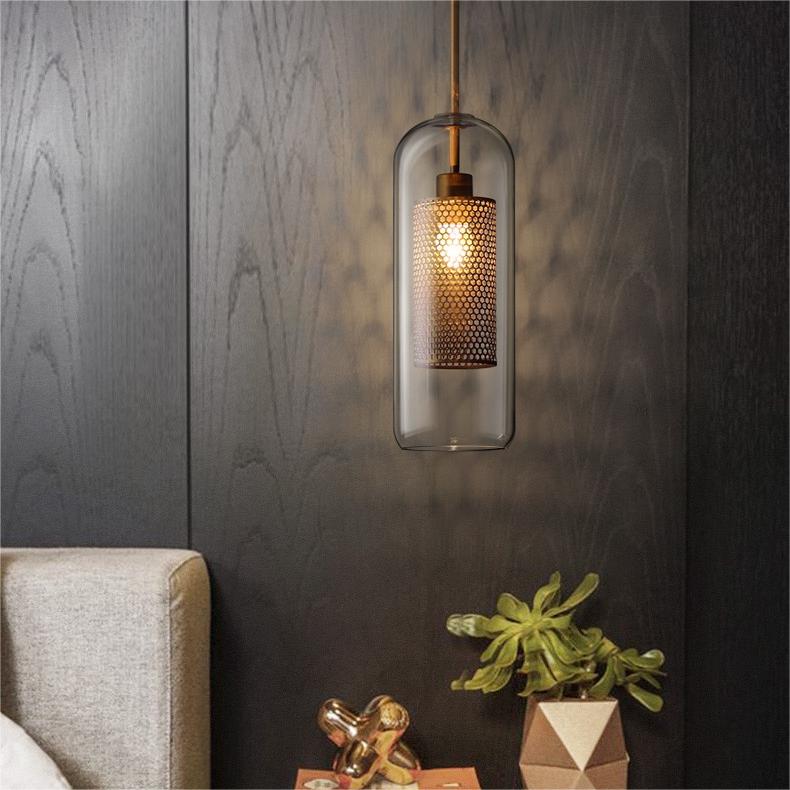 Gold Pendant Light With Glass Shade Soft Glow