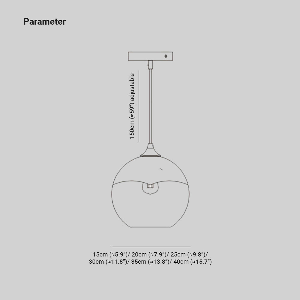 Levy Gradient Pendant Light – Modern Glass Globe, 5.9–15.8"
