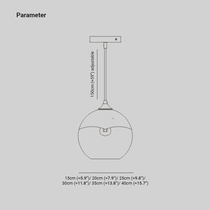 Levy Gradient Pendant Light – Modern Glass Globe, 5.9–15.8"
