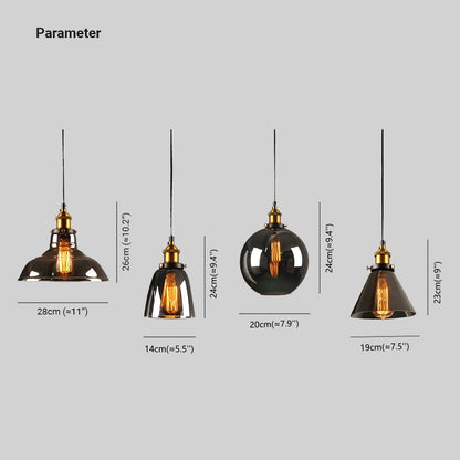 Industrial Glass Pendant Light – Adjustable Hanging Ceiling Lamp (E27)