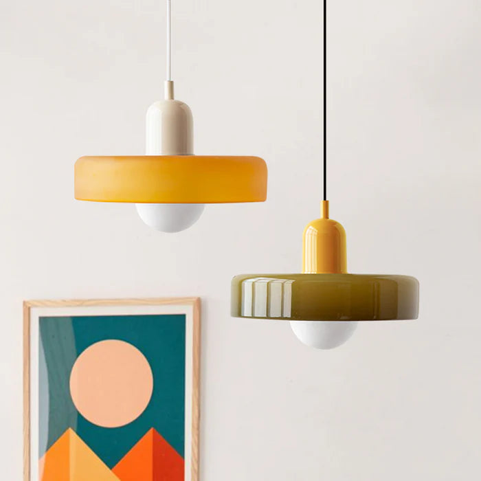 Bauhaus Colored Glass Pendant Lamp