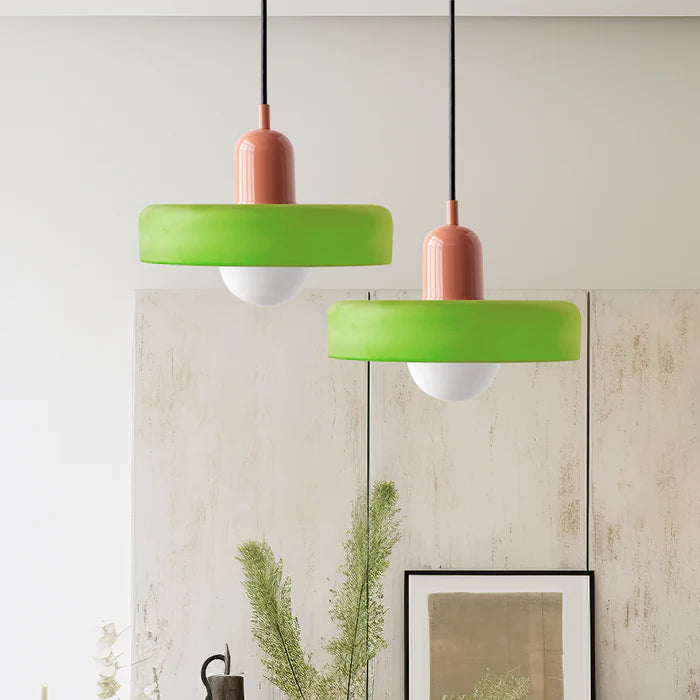 Bauhaus Colored Glass Pendant Lamp