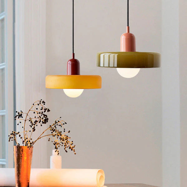 Bauhaus Colored Glass Pendant Lamp