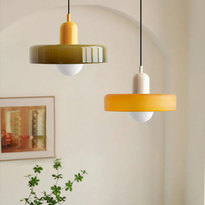Bauhaus Colored Glass Pendant Lamp