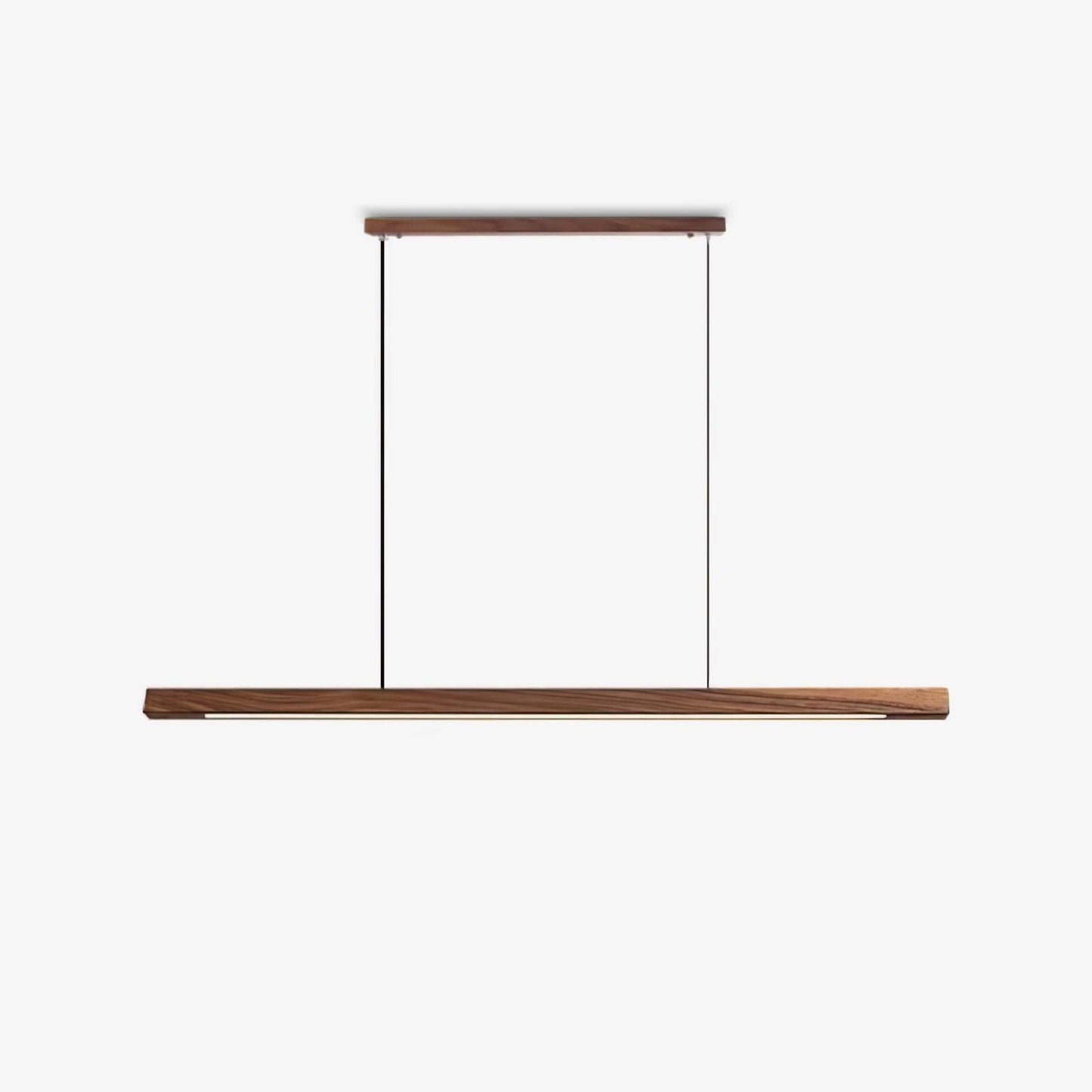 Scandinavian Wood Linear Pendant Light With Warm LED Glow