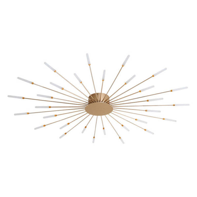 Lowry Fireworks LED Ceiling Light – Black/Gold, 12–42 Bulbs