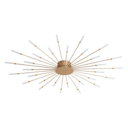 Lowry Fireworks LED Ceiling Light – Black/Gold, 12–42 Bulbs
