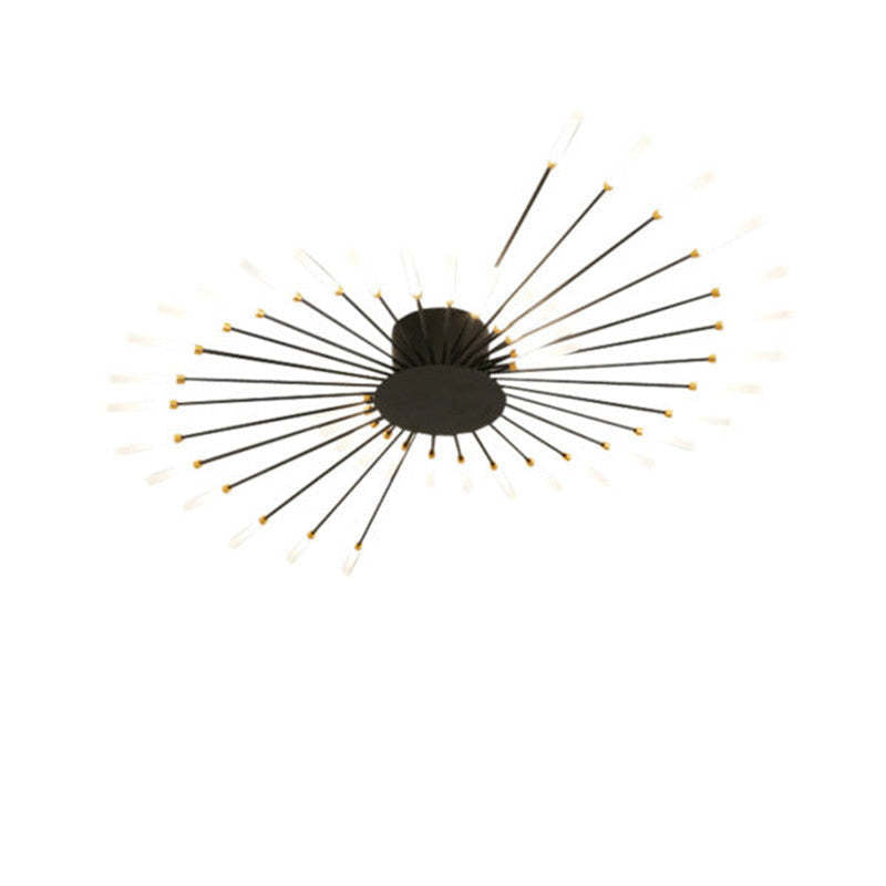 Lowry Fireworks LED Ceiling Light – Black/Gold, 12–42 Bulbs