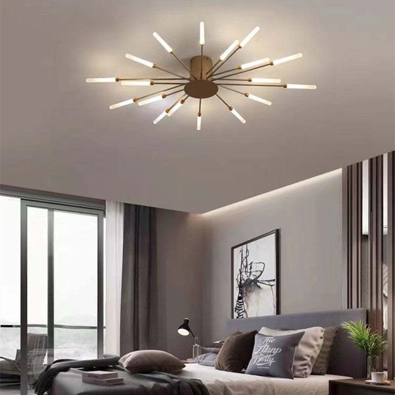 Lowry Fireworks LED Ceiling Light – Black/Gold, 12–42 Bulbs