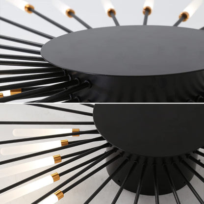 Lowry Fireworks LED Ceiling Light – Black/Gold, 12–42 Bulbs
