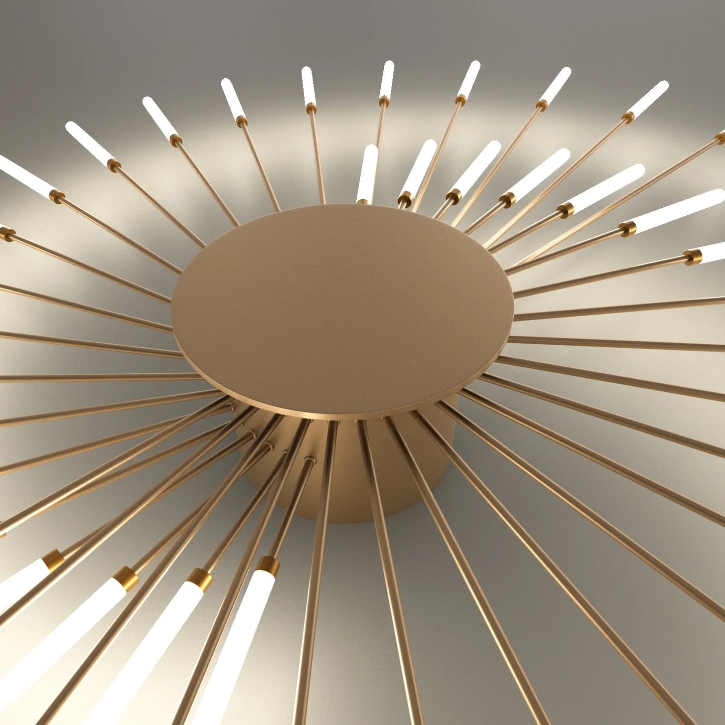 Lowry Fireworks LED Ceiling Light – Black/Gold, 12–42 Bulbs