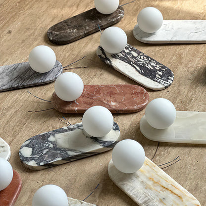 Jade Minimalist Marble & Glass Wall Lamp – Elegant Indoor Sconce