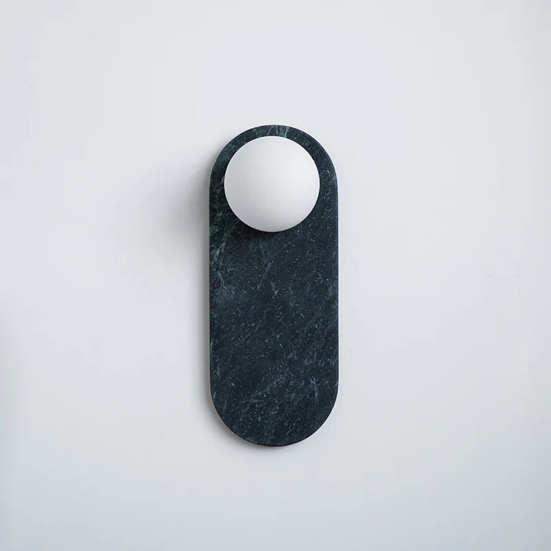 Jade Minimalist Marble & Glass Wall Lamp – Elegant Indoor Sconce