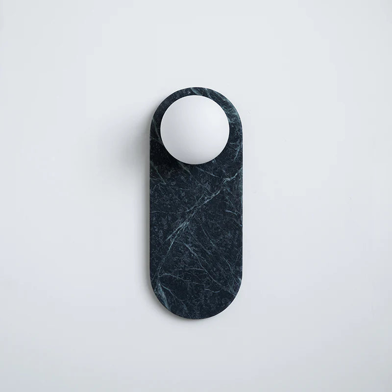 Jade Minimalist Marble & Glass Wall Lamp – Elegant Indoor Sconce