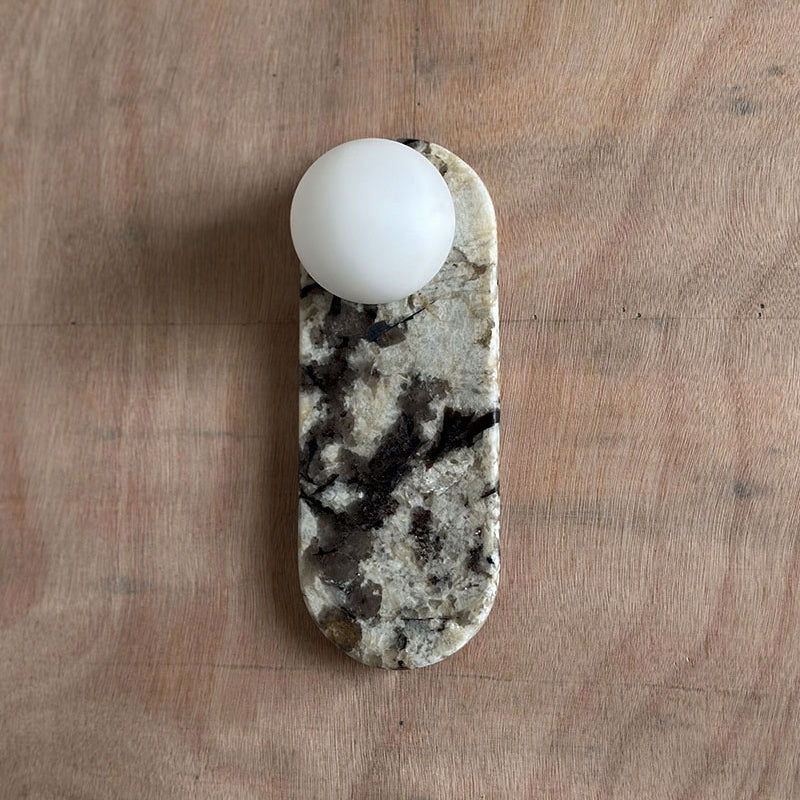 Jade Minimalist Marble & Glass Wall Lamp – Elegant Indoor Sconce