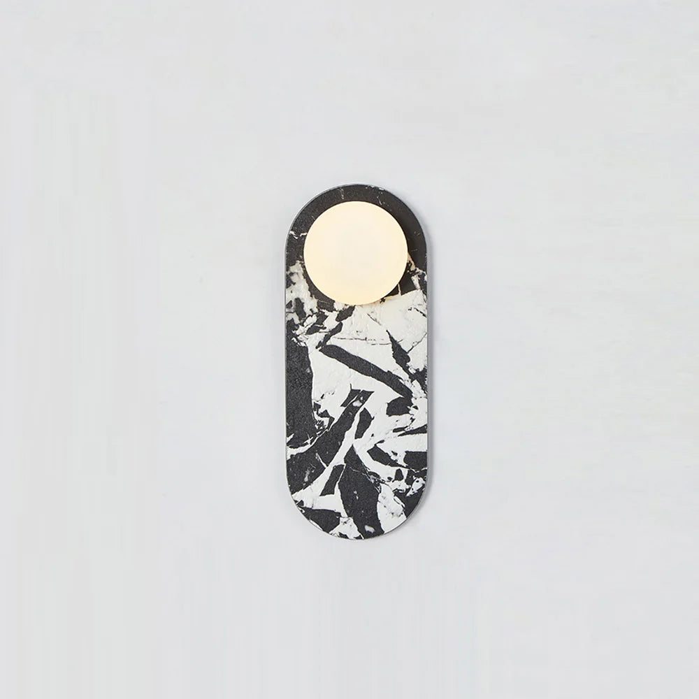 Jade Minimalist Marble & Glass Wall Lamp – Elegant Indoor Sconce