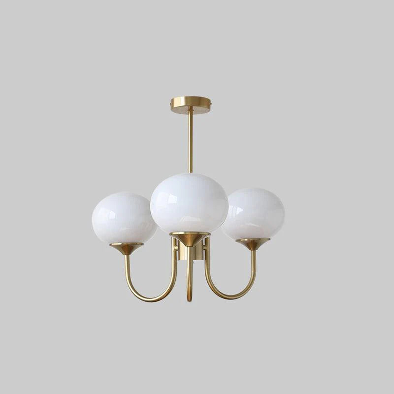 Modern Brass Ceiling Light with Pink Glass Shades