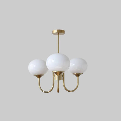 Modern Brass Ceiling Light with Pink Glass Shades
