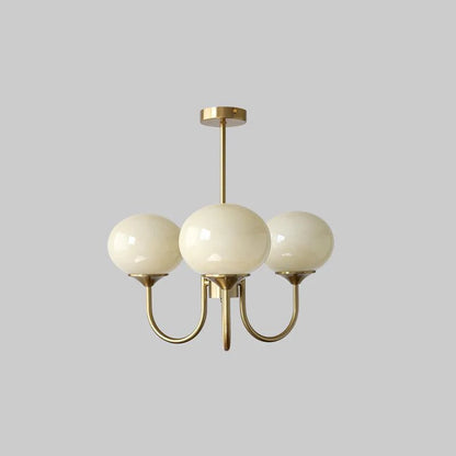 Modern Brass Ceiling Light with Pink Glass Shades