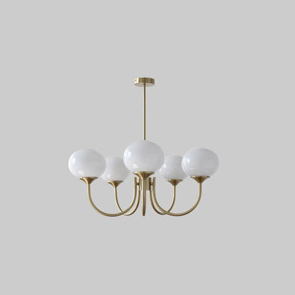 Modern Brass Ceiling Light with Pink Glass Shades