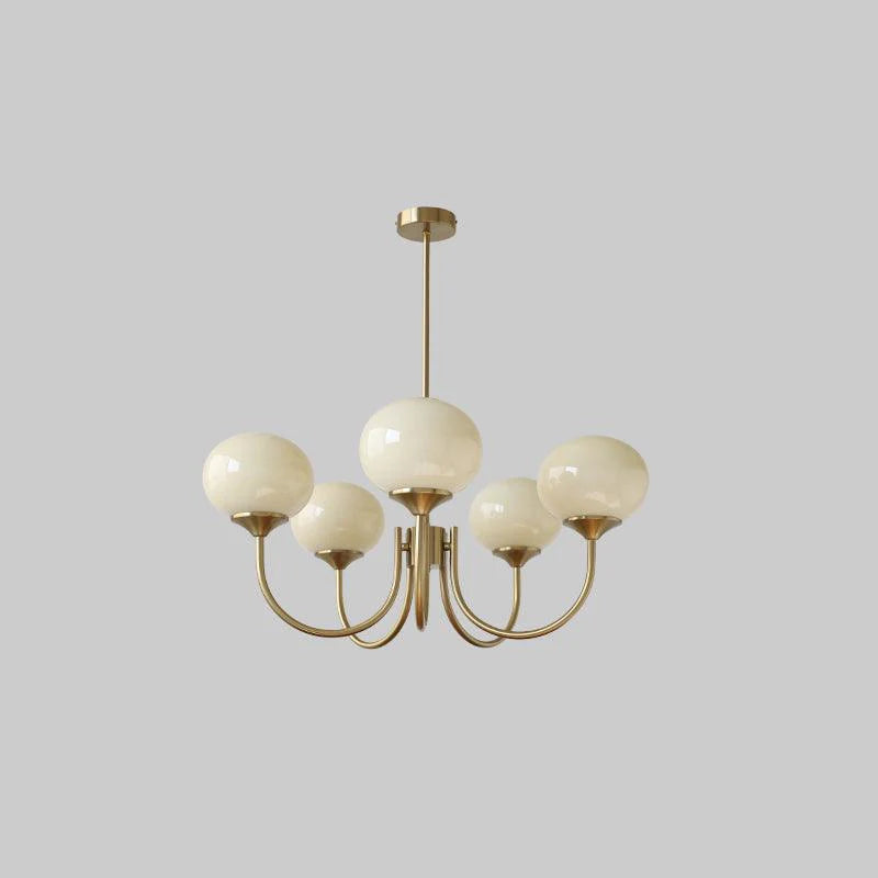 Modern Brass Ceiling Light with Pink Glass Shades