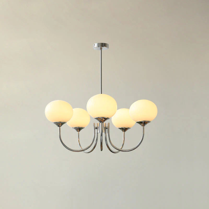 Modern Brass Ceiling Light with Pink Glass Shades