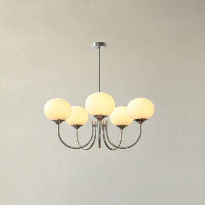 Modern Brass Ceiling Light with Pink Glass Shades