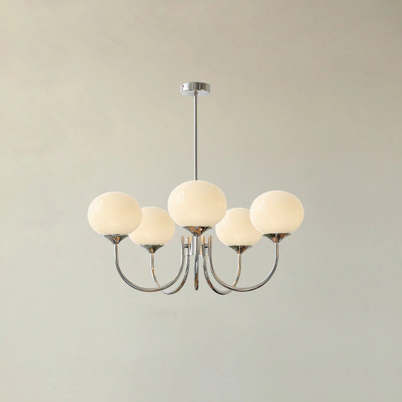 Modern Brass Ceiling Light with Pink Glass Shades