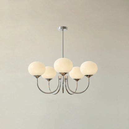 Modern Brass Ceiling Light with Pink Glass Shades